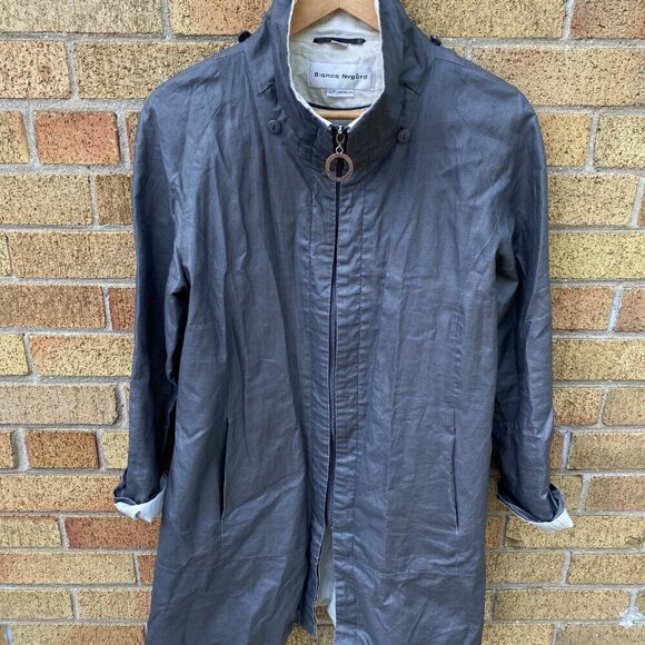 Vintage 1998 Bianca Nygord Linen Shell Designer Jacket Gray - Picture 13 of 14